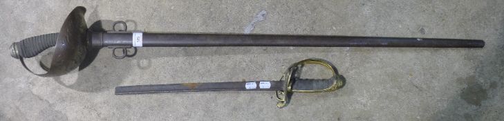 A 19th century Officers sword and a Naval sword