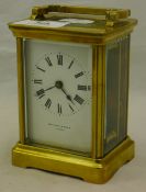 An early 20th century brass cased carriage clock