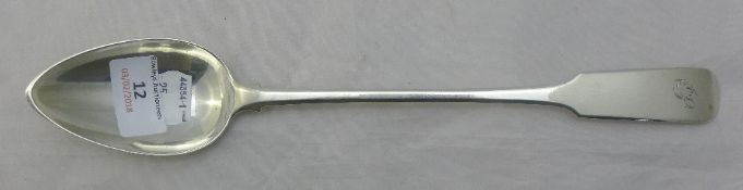 A Georgian Scottish silver basting spoon