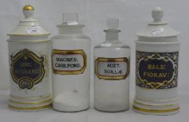 Four various 19th century Chemists jars