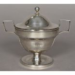 A George III silver twin handled vase and cover, hallmarked London 1796,