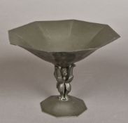 JUST ANDERSON (1884-1943) Danish An Art Deco hammered pewter tazza The octagonal bowl supported on