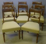 A set of eight early 19th century mahogany dining chairs,