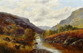 ENGLISH SCHOOL (19th century) Extensive River Landscape Oil on canvas 89 x 59.