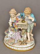 A Meissen porcelain figural group Formed as a young boy and girl,