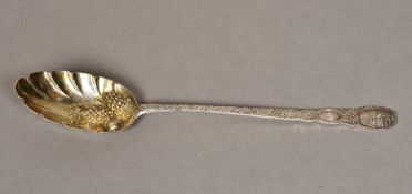 An 18th century silver spoon, hallmarked London,