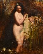 Attributed to WILLIAM EDWARD FROST (1810-1877) British Bathing Nude Oil on canvas 17 x 21 cm,