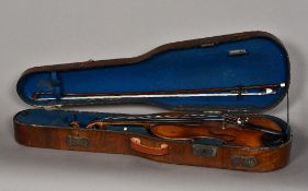 After GIUSEPPE FIORINI DA BOLOGNA, An early 20th century violin The two piece back 36 cm,