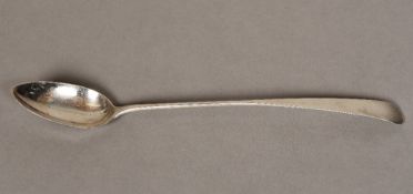 A 19th century Scottish silver basting spoon, hallmarked Edinburgh 1804,