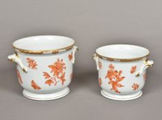 A Herend Fortuna (VBOH) cachepot Together with another smaller, en suite,