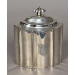 A George III silver tea caddy, hallmarked London 1796,