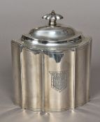 A George III silver tea caddy, hallmarked London 1796,