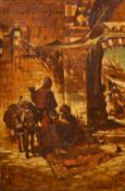 E M BOOTH (19th century) British North African Scene Oil on canvas Signed and dated 92 24.