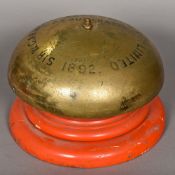 A Victorian ships bell Of domed form, inscribed Sir W C Armstrong, Mitchell & Co., Limited, P&O.S.N.