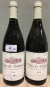 Cotes du Ventoux, 1998 Two bottles.