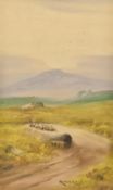 RONALD RAY (20th century) British Sheepherders in Highland Landscapes Watercolour and
