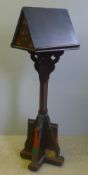 A Victorian Arts & Crafts oak church lectern Of typical form,