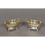 A pair of George III silver salts, hallmarked London 1810,