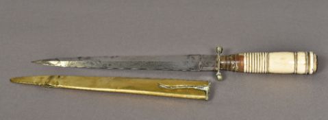 A 19th century horn and bone handled dagger by Cornsan Denton Burdekin & Co.