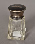 A George V silver and tortoiseshell topped scent bottle, hallmarked London 1926,