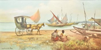 CAESAR BUENAVENTURA (1922-1983) Filipino Coastal Scene Oil on canvas Signed and dated 149.
