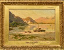 SILVIO POMA (1840-1932) Italian Feriolo, On Lake Maggiore Oil on panel Signed,