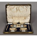 A silver desk set, hallmarked Birmingham 1936,