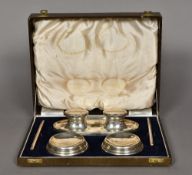 A silver desk set, hallmarked Birmingham 1936,