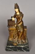 XAVIER RAPHANEL (1876-1957) French Noble Woman A late 19th/early 20th century bronze