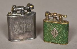 An Art Deco shagreen covered lighter by Dunhill,