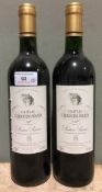 Chateau Cadouin Segur Bordeaux Superieur, 1998 Two bottles.