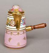 A 19th century Continental porcelain chocolate pot,