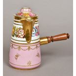 A 19th century Continental porcelain chocolate pot,
