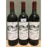 Chateau de Mole Puisseguin-St-Emilion, 1996 Three bottles.