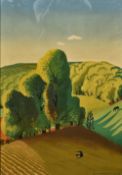 After EDWARD McKNIGHT KAUFFER (1890-1954) American Countryside in Autumn Print 60.5 x 88.