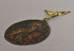 An antique, possibly 18th century miniature on metal,