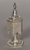 A Victorian silver caster, hallmarked Birmingham 1858,