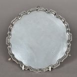 A George V silver salver, hallmarked London 1914, maker's mark of FR & Co.