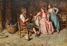 GIUSEPPE GIARDIELLO (flourished 1877-1820) Italian The Hopeful Serenade Oil on canvas Signed 67 x