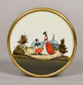 A 19th century French chocolate box Of circular form,