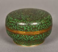 A Chinese cloisonne box and cover Of domed circular form,