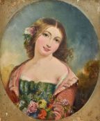 ENGLISH SCHOOL (19th century) A pair of Portraits Representing Summer and Autumn Oils on