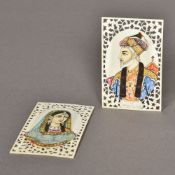 A pair of late 19th/early 20th century Indian miniature portraits on ivory Depicting a nobleman and