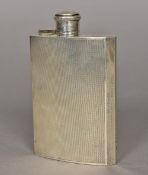 An Edward VIII silver hip flask, hallmarked Birmingham 1940,