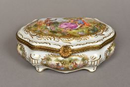 A Sevres type gilt metal mounted casket Of serpentine form,