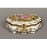 A Sevres type gilt metal mounted casket Of serpentine form,