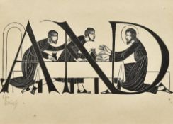 ERIC GILL (1882-1940) British AND Limited edition print Signed in pencil and numbered 6/10 15.