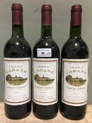 Chateau Cabane Bordeaux Superieur, 1997 Three bottles.