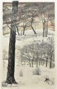 ENGLISH SCHOOL (20th century) Triple Landscape Etching with aquatint Indistinctly signed,