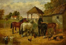 Attributed to JOHN FREDERICK HERRING Junior (1815-1907) British Horses and Other Animals in a